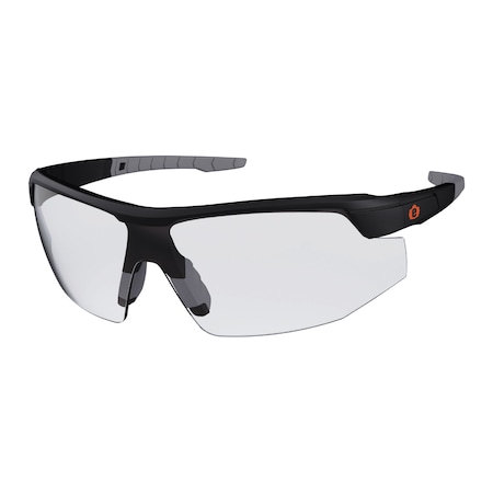 Ergodyne SKOLL, Safety Glasses, Anti-Scratch & Fog-Off+, Clear Lens, Matte Black Frame, Half-Frame SKOLL-AFAS